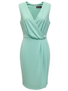 MAX MARA MINT GREEN SLEEVELESS CREPE MIDI DRESS